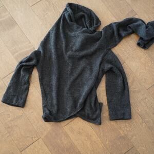 Gary Graham Cardigan Alpaca/Wool Built In Scarf Sweater Gray Womens Size XS